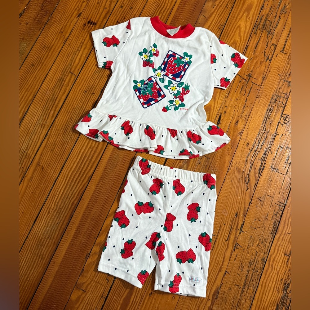 Vintage White & Red Strawberry Kids Set